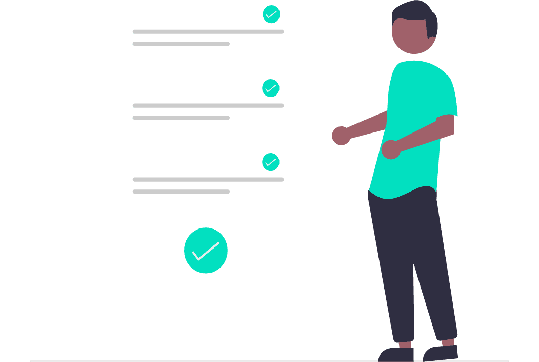 Male student with list of program details