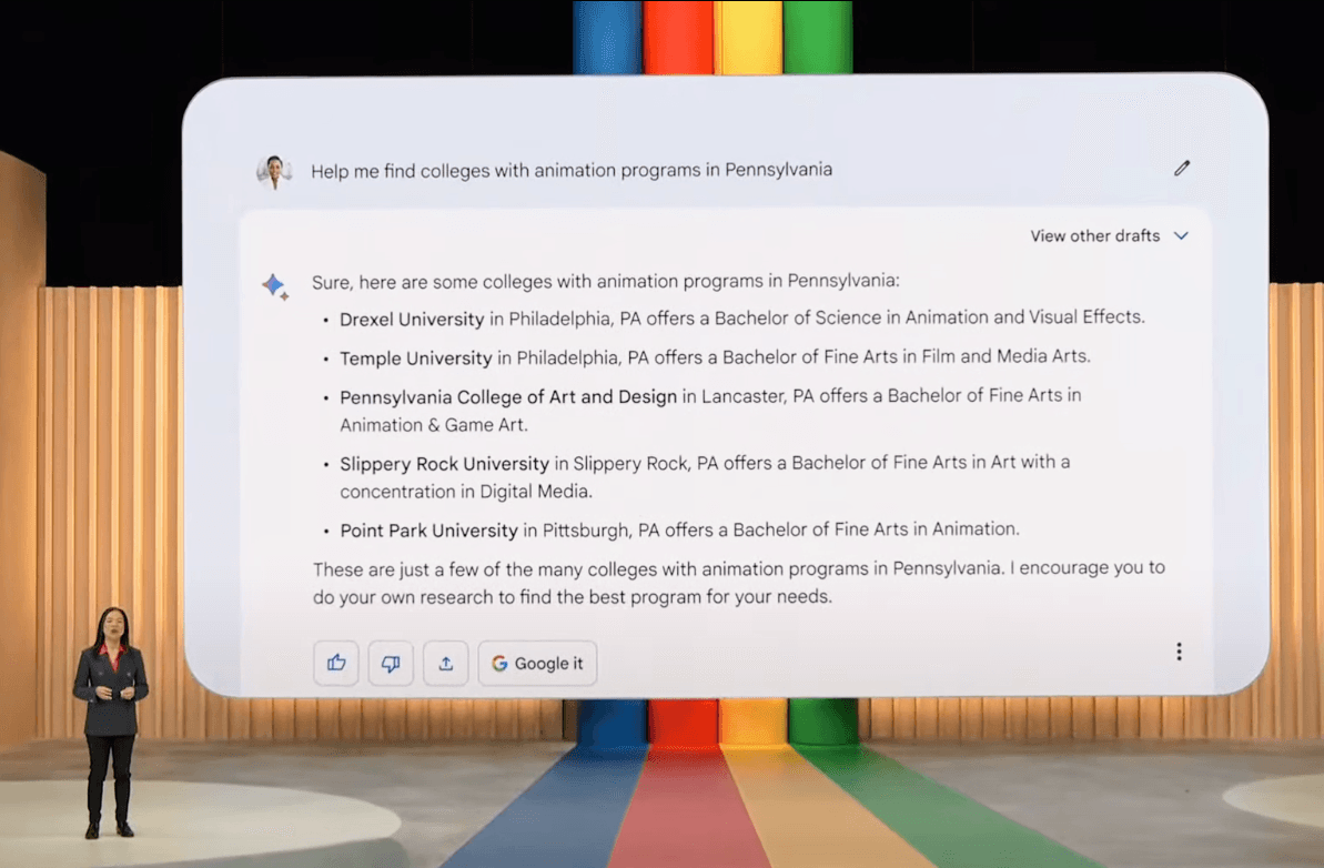 Example of an AI prompt being used for Google's Gemini